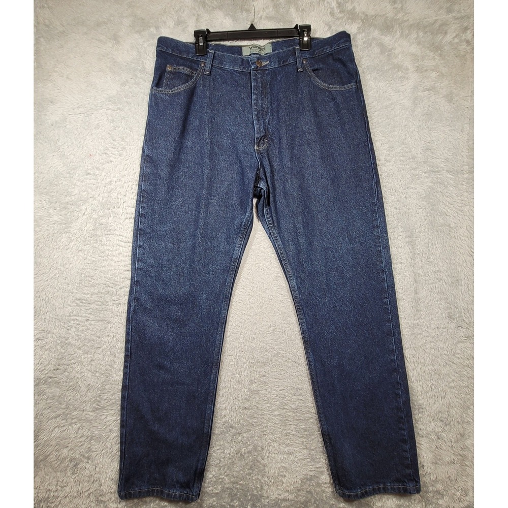 Wrangler Jeans Mens 40x32 Dark Wash Straight Leg Denim Mexico